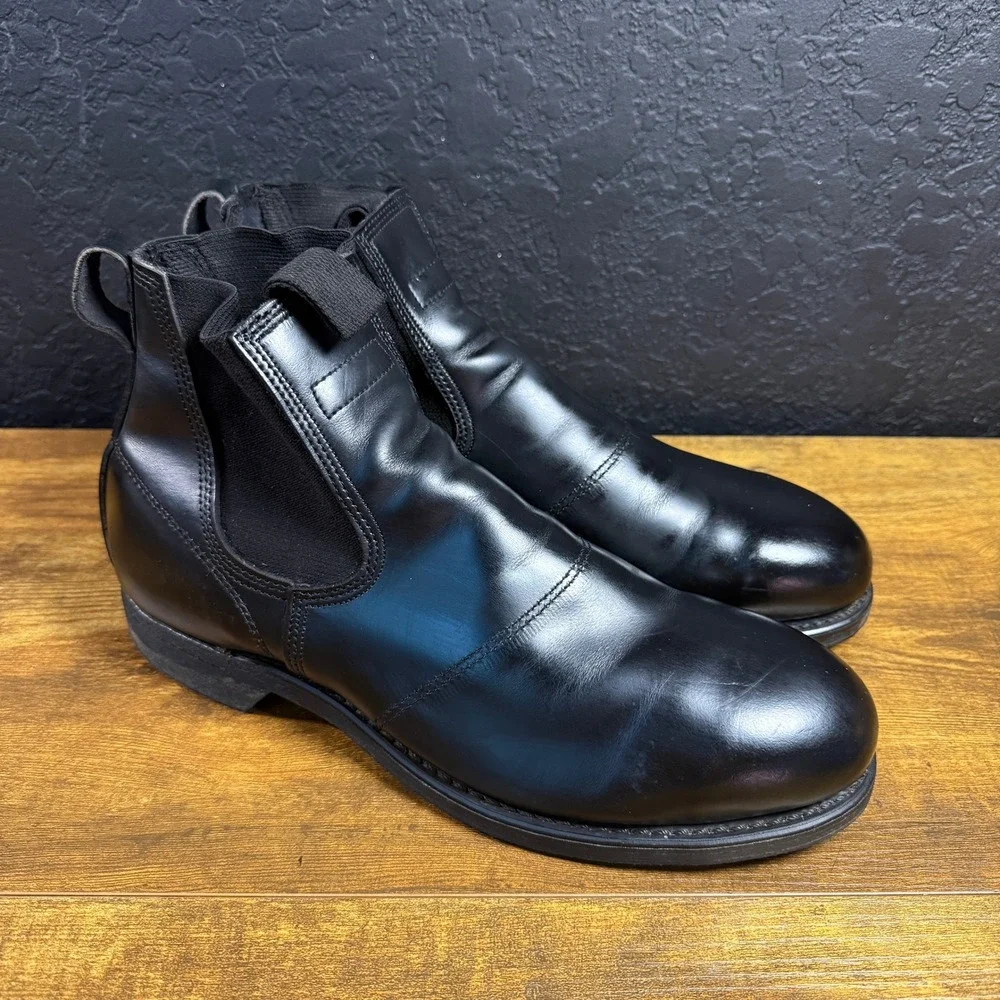 Addison Shoe Company Flight Deck 800-8001 Black Leather Steel Toe Boot Mens 10 R
